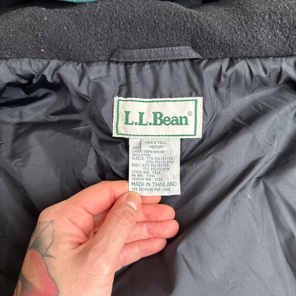 Vintage LL Bean Snow Jacket Men's Medium Tall Green Thinsulate Waterproof 90s - Picture 2 of 13